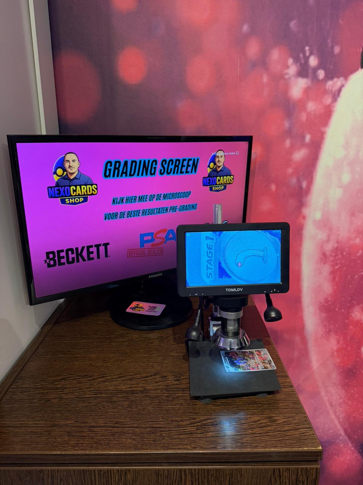 Nexocards Grading Screen met digitale microscoop